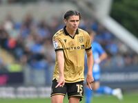 George Dobson (15 Wrexham) gestures during the Sky Bet League 1 match between Peterborough and Wrexham at London Road in Peterborough, Engla...