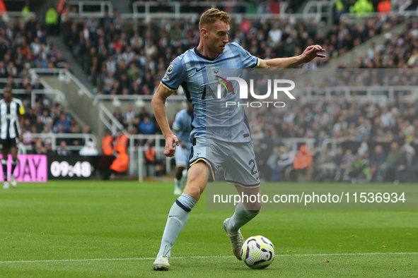 Tottenham Hotspur's Dejan Kulusevski during the Premier League match between Newcastle United and Tottenham Hotspur at St. James's Park in N...