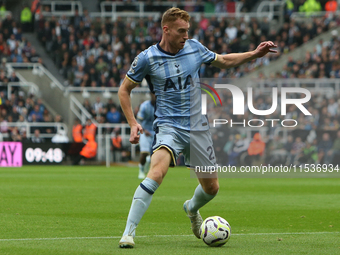 Tottenham Hotspur's Dejan Kulusevski during the Premier League match between Newcastle United and Tottenham Hotspur at St. James's Park in N...