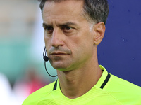 Referee Colombo officiates the Italian Serie A football match between ACF Fiorentina and AC Monza in Florence, Italy, on September 1, 2024,...