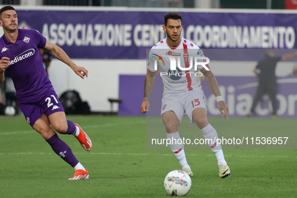 Pedro Pereira of AC Monza controls the ball during the Italian Serie A football match between ACF Fiorentina and AC Monza in Florence, Italy...