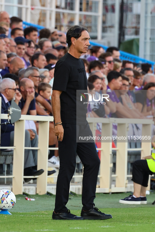 Head Coach Alessandro Nesta of AC Monza looks on during the Italian Serie A football match between ACF Fiorentina and AC Monza in Florence,...