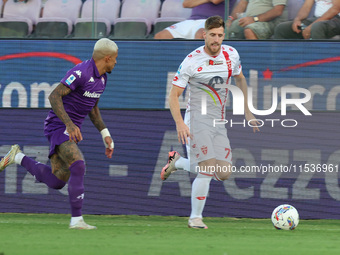 Georgios Kyriakopoulos of AC Monza controls the ball during the Italian Serie A football match between ACF Fiorentina and AC Monza in Floren...