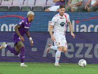 Georgios Kyriakopoulos of AC Monza controls the ball during the Italian Serie A football match between ACF Fiorentina and AC Monza in Floren...