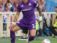 Cristiano Biraghi of ACF Fiorentina controls the ball during the Italian Serie A football match between ACF Fiorentina and AC Monza in Flore...