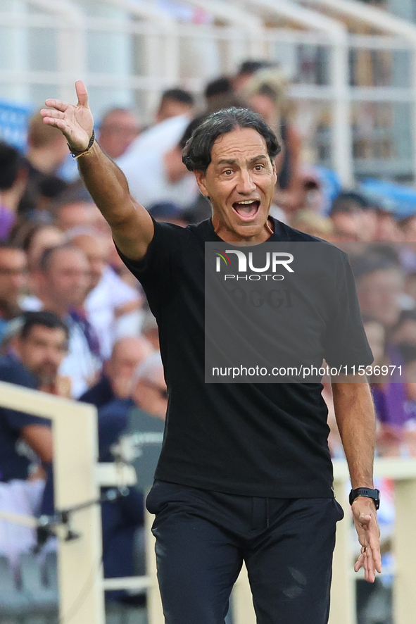 Head Coach Alessandro Nesta of AC Monza looks on during the Italian Serie A football match between ACF Fiorentina and AC Monza in Florence,...