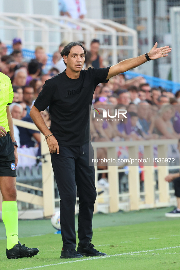 Head Coach Alessandro Nesta of AC Monza looks on during the Italian Serie A football match between ACF Fiorentina and AC Monza in Florence,...