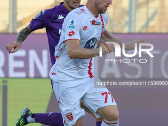 Georgios Kyriakopoulos of AC Monza controls the ball during the Italian Serie A football match between ACF Fiorentina and AC Monza in Floren...