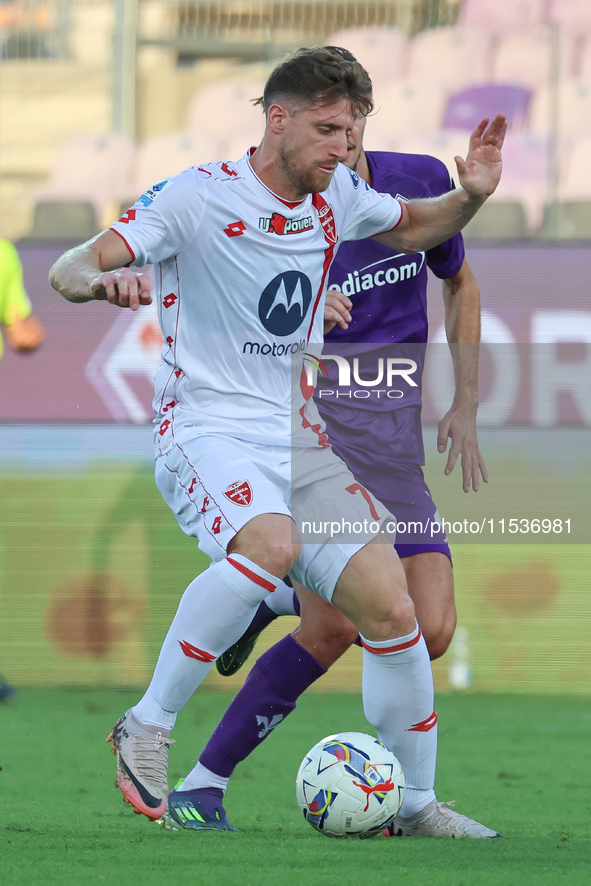 Georgios Kyriakopoulos of AC Monza controls the ball during the Italian Serie A football match between ACF Fiorentina and AC Monza in Floren...