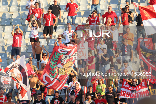 Supporters of AC Monza during the Italian Serie A football match between ACF Fiorentina and AC Monza in Florence, Italy, on September 1, 202...