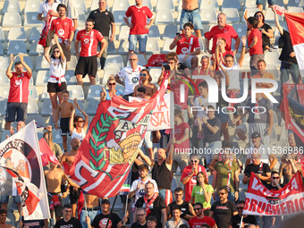 Supporters of AC Monza during the Italian Serie A football match between ACF Fiorentina and AC Monza in Florence, Italy, on September 1, 202...