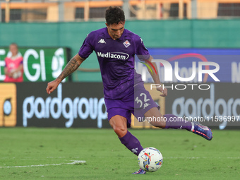 Danilo Cataldi of ACF Fiorentina controls the ball during the Italian Serie A football match between ACF Fiorentina and AC Monza in Florence...