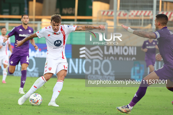 Daniel Maldini of AC Monza controls the ball during the Italian Serie A football match between ACF Fiorentina and AC Monza in Florence, Ital...