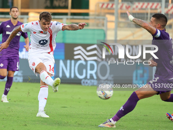 Daniel Maldini of AC Monza controls the ball during the Italian Serie A football match between ACF Fiorentina and AC Monza in Florence, Ital...