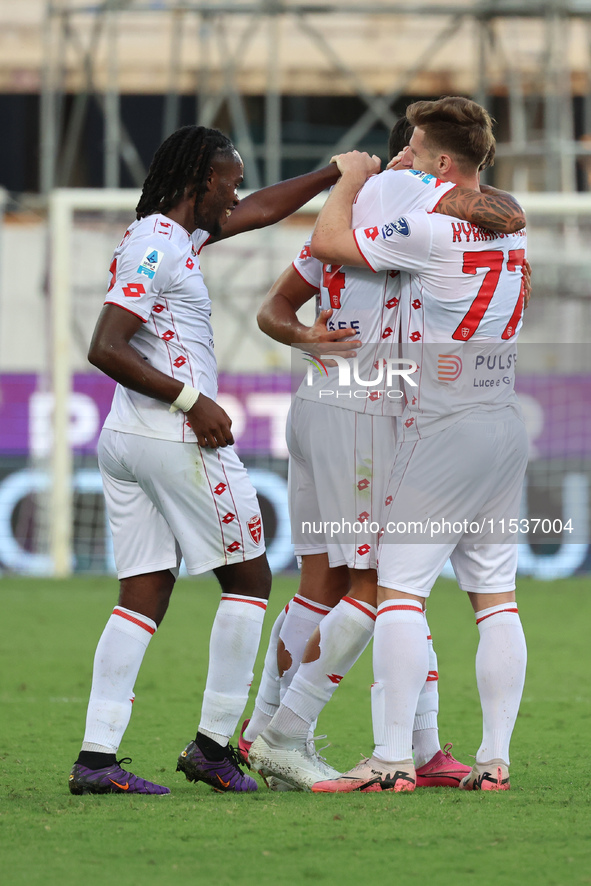 Daniel Maldini of AC Monza celebrates after scoring his team's goal during the Italian Serie A football match between ACF Fiorentina and AC...