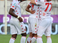 Daniel Maldini of AC Monza celebrates after scoring his team's goal during the Italian Serie A football match between ACF Fiorentina and AC...