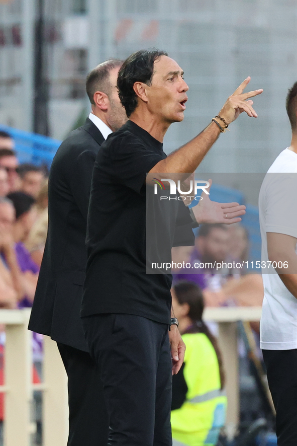 Head Coach Alessandro Nesta of AC Monza looks on during the Italian Serie A football match between ACF Fiorentina and AC Monza in Florence,...