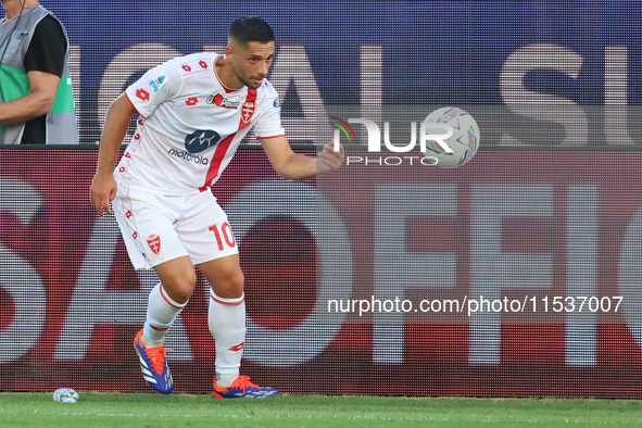 Gianluca Caprari of AC Monza controls the ball during the Italian Serie A football match between ACF Fiorentina and AC Monza in Florence, It...