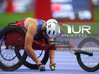 Brian Siemann of United States of America in action in Men's 400m - T53 Final during the Paris 2024 Paralympic Games at Stade de France on S...