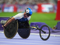 Pierre Fairbank of France in action in Men's 400m - T53 Final during the Paris 2024 Paralympic Games at Stade de France on September 1, 2024...