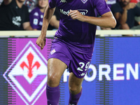 Yacine Adli of ACF Fiorentina controls the ball during the Italian Serie A football match between ACF Fiorentina and AC Monza in Florence, I...