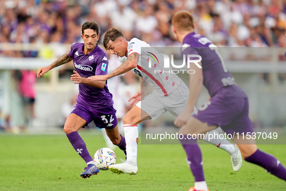 Daniel Maldini of AC Monza during the Serie A Enilive match between ACF Fiorentina and AC Monza at Stadio Artemio Franchi on September 01, 2...