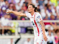 Milan Djuric of AC Monza gestures during the Serie A Enilive match between ACF Fiorentina and AC Monza at Stadio Artemio Franchi on Septembe...