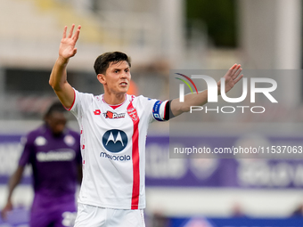 Matteo Pessina of AC Monza gestures during the Serie A Enilive match between ACF Fiorentina and AC Monza at Stadio Artemio Franchi on Septem...