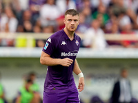 Lucas Beltran of ACF Fiorentina looks on during the Serie A Enilive match between ACF Fiorentina and AC Monza at Stadio Artemio Franchi on S...