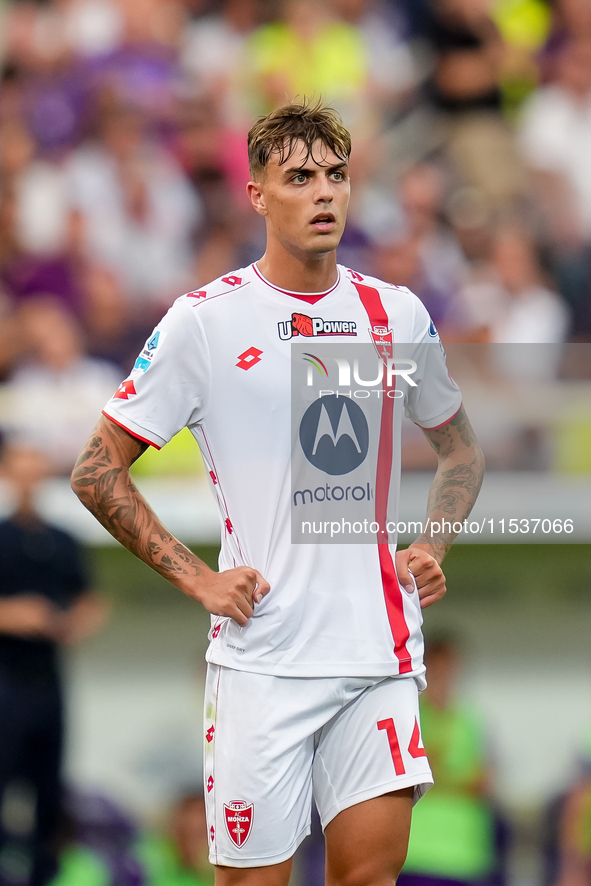 Daniel Maldini of AC Monza looks on during the Serie A Enilive match between ACF Fiorentina and AC Monza at Stadio Artemio Franchi on Septem...