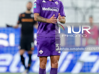 Danilo Cataldi of ACF Fiorentina looks dejected during the Serie A Enilive match between ACF Fiorentina and AC Monza at Stadio Artemio Franc...