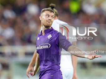 Lucas Beltran of ACF Fiorentina looks dejected during the Serie A Enilive match between ACF Fiorentina and AC Monza at Stadio Artemio Franch...