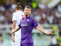 Lucas Beltran of ACF Fiorentina looks dejected during the Serie A Enilive match between ACF Fiorentina and AC Monza at Stadio Artemio Franch...