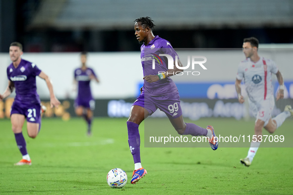 Cristian Kouame of ACF Fiorentina during the Serie A Enilive match between ACF Fiorentina and AC Monza at Stadio Artemio Franchi on Septembe...