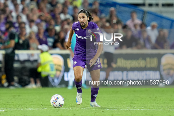 Yacine Adly of ACF Fiorentina during the Serie A Enilive match between ACF Fiorentina and AC Monza at Stadio Artemio Franchi on September 01...