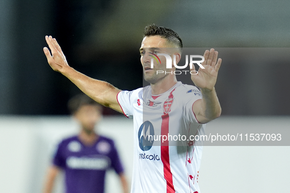 Roberto Gagliardini of AC Monza gestures during the Serie A Enilive match between ACF Fiorentina and AC Monza at Stadio Artemio Franchi on S...