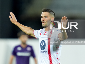 Roberto Gagliardini of AC Monza gestures during the Serie A Enilive match between ACF Fiorentina and AC Monza at Stadio Artemio Franchi on S...