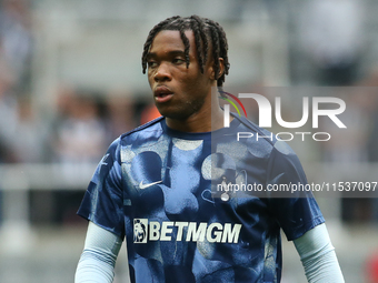 Tottenham Hotspur's Destiny Udogie during the Premier League match between Newcastle United and Tottenham Hotspur at St. James's Park in New...