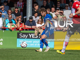 Oldham Athletic's Reagan Ogle during the Vanarama National League match between Altrincham and Oldham Athletic at Moss Lane in Altrincham, E...