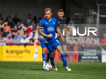 Oldham Athletic's Tom Conlon during the Vanarama National League match between Altrincham and Oldham Athletic at Moss Lane in Altrincham, En...