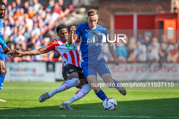 Oldham Athletic's Josh Lundstram during the Vanarama National League match between Altrincham and Oldham Athletic at Moss Lane in Altrincham...