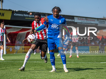 Jes Uchegbulam of Oldham Athletic during the Vanarama National League match between Altrincham and Oldham Athletic at Moss Lane in Altrincha...