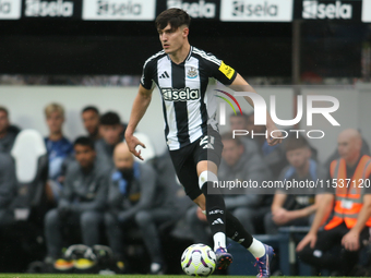 Newcastle United's Tino Livramento during the Premier League match between Newcastle United and Tottenham Hotspur at St. James's Park in New...