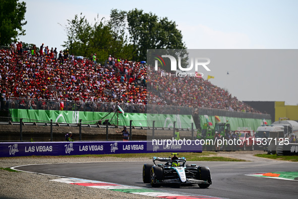 Lewis Hamilton of Mercedes-AMG Petronas F1 Team drives his single-seater during the race of the Italian GP, the 16th round of the Formula 1...