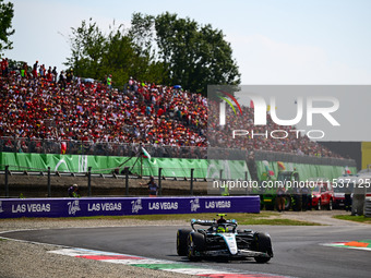 Lewis Hamilton of Mercedes-AMG Petronas F1 Team drives his single-seater during the race of the Italian GP, the 16th round of the Formula 1...