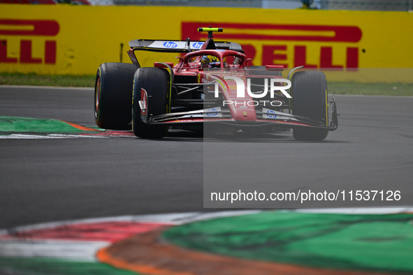 Carlos Sainz of Scuderia Ferrari drives his single-seater during the race of the Italian GP, the 16th round of the Formula 1 World Champions...