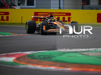 Oscar Piastri of the McLaren F1 Team drives his single-seater during the race of the Italian GP, the 16th round of the Formula 1 World Champ...