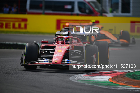 Charles Leclerc of Scuderia Ferrari drives his single-seater during the race of the Italian GP, the 16th round of the Formula 1 World Champi...