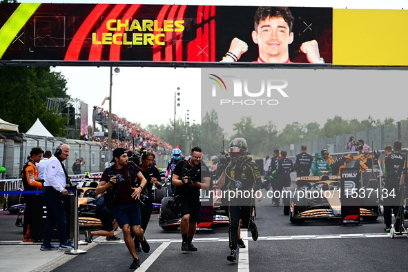 Charles Leclerc of Scuderia Ferrari celebrates his victory during the race of the Italian GP, the 16th round of the Formula 1 World Champion...