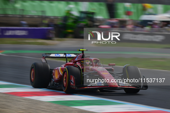 Carlos Sainz of Scuderia Ferrari drives his single-seater during the race of the Italian GP, the 16th round of the Formula 1 World Champions...